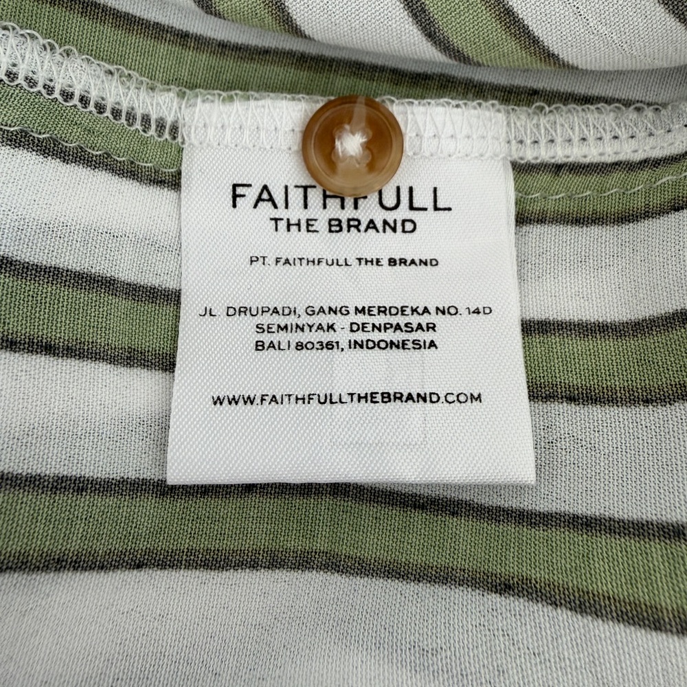 Faithfull The Brand Porte Shirt Dress, Almeria Stripe, White/Green, SIZE: 8 - Picture 6 of 13